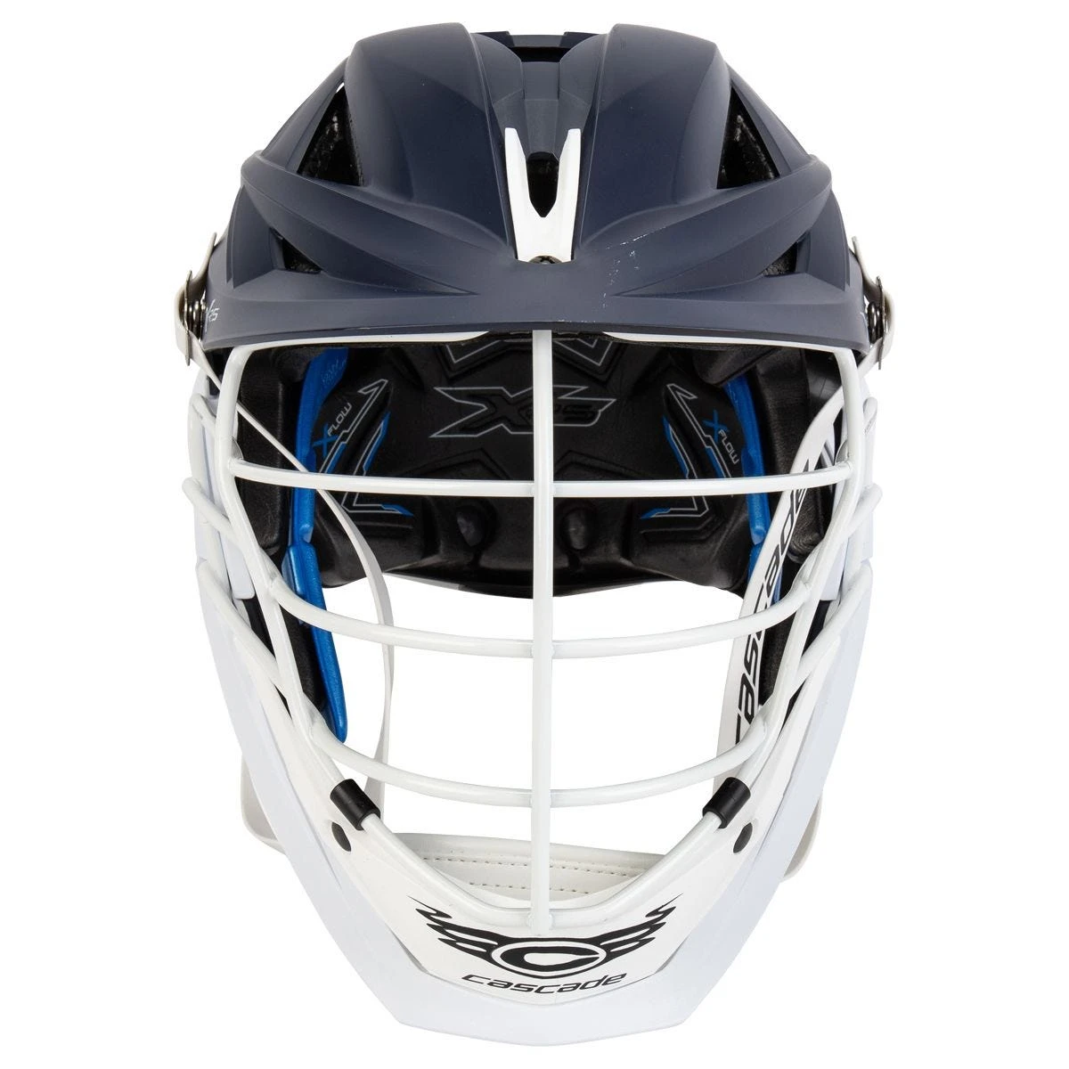 Cascade XRS Matte Navy Helmet Pearl White Cage - Image 3