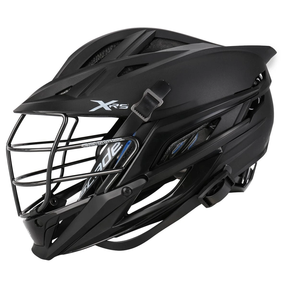 Cascade XRS Youth Matte Black Lacrosse Helmet Black Cage - Image 2