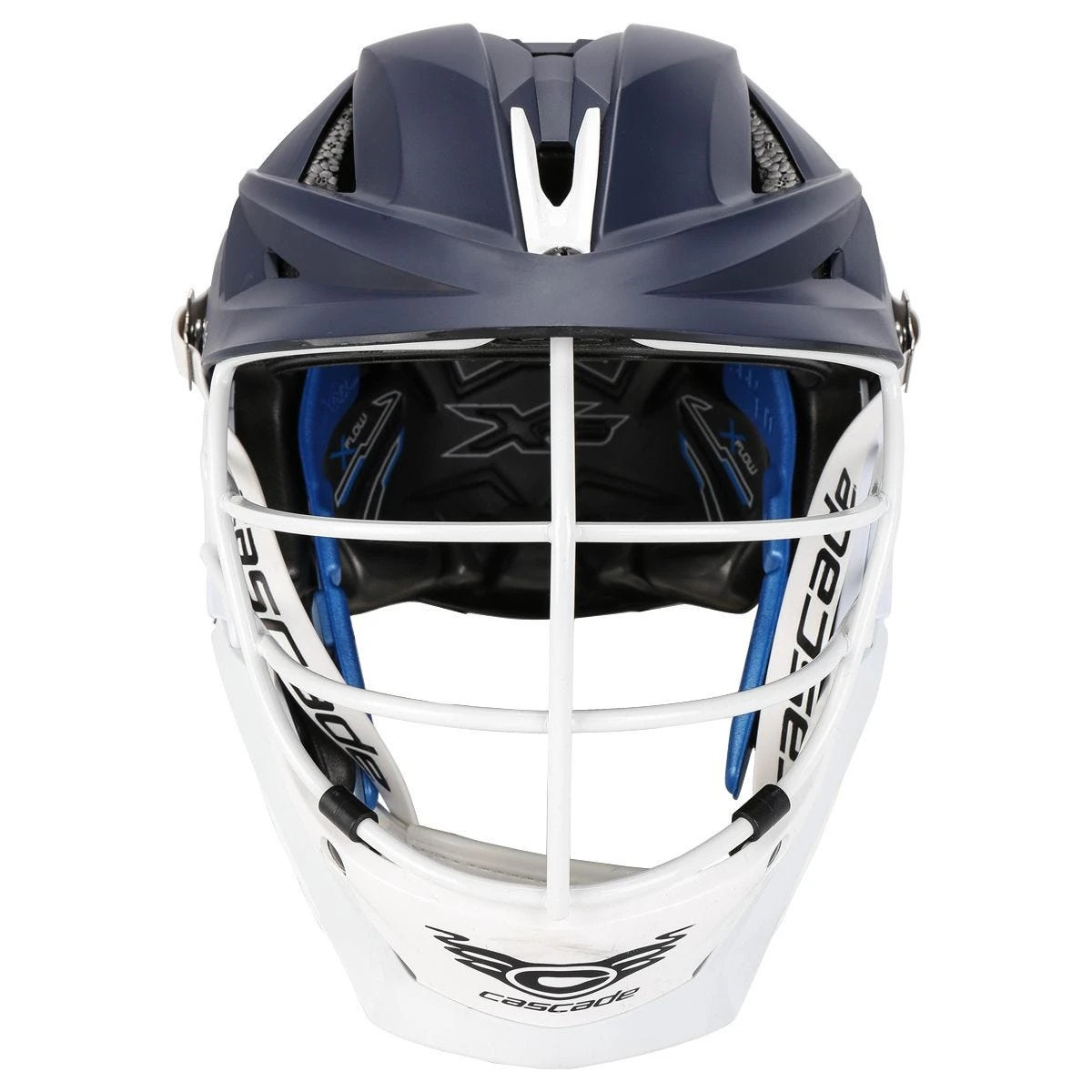 Cascade XRS Youth Matte Navy Lacrosse Helmet White Cage - Image 3