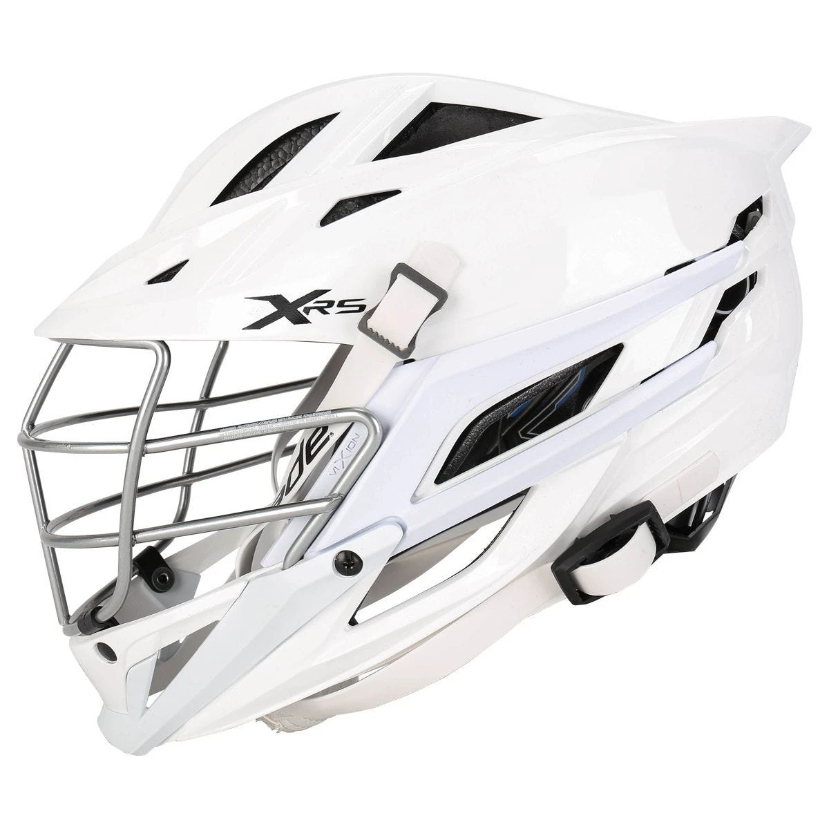 Cascade XRS Youth White Lacrosse Helmet Chrome Cage - Image 2