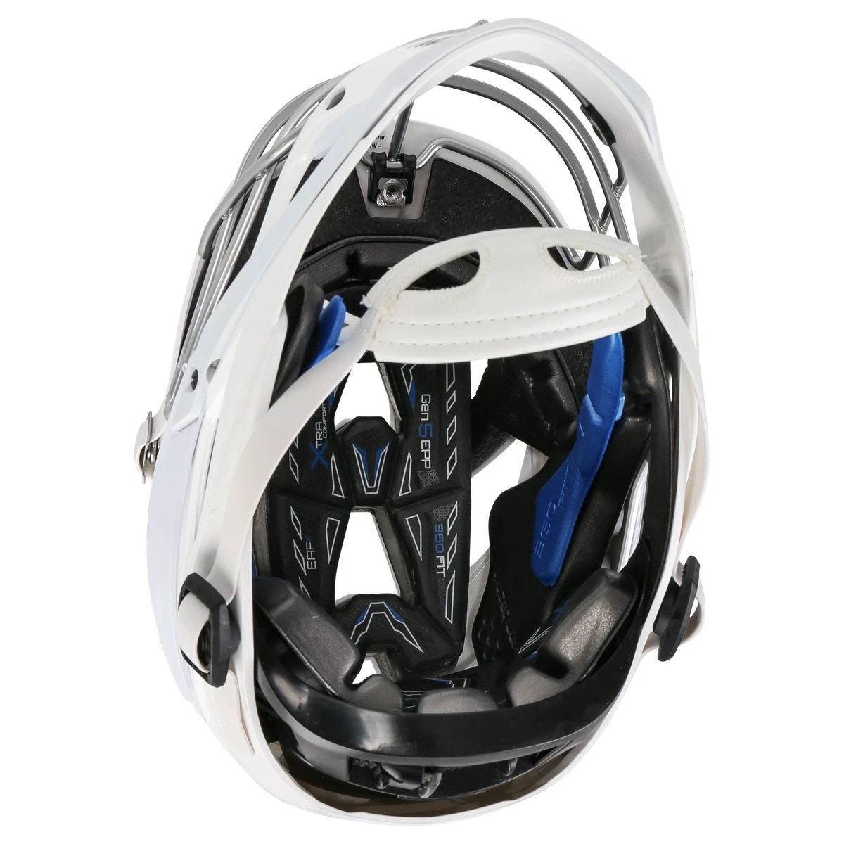 Cascade XRS Youth White Lacrosse Helmet Chrome Cage - Image 5
